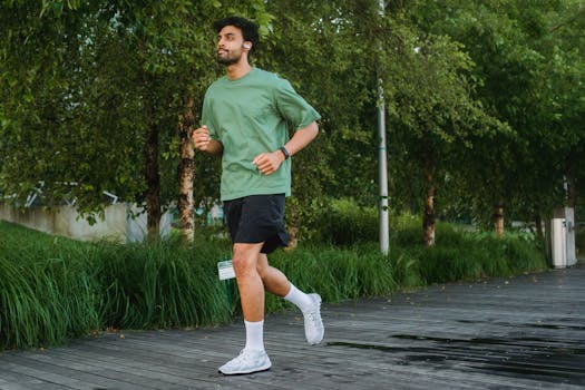 man jogging in the park