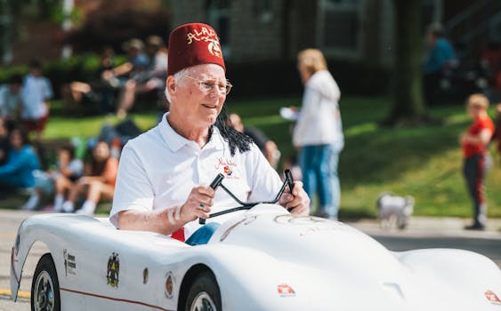 Active man participating in outdoor activities