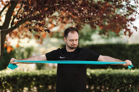 Man exercising outdoors