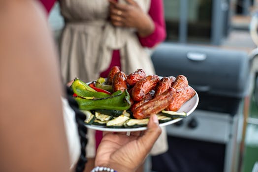 grilled vegetables on a barbecue