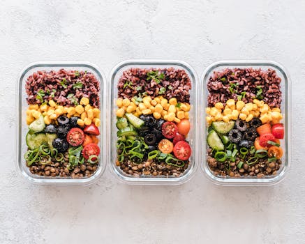 healthy meal prep with whole grains