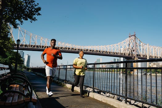 man jogging in a park