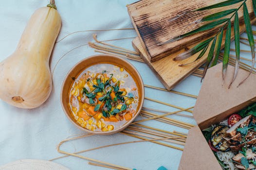 healthy plant-based meal with grains and veggies