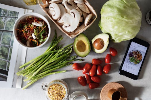 meal prep with colorful ingredients