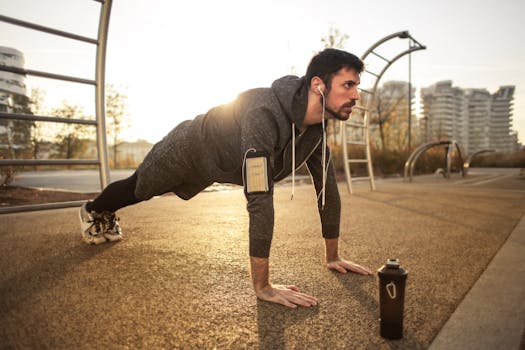 man exercising outdoors