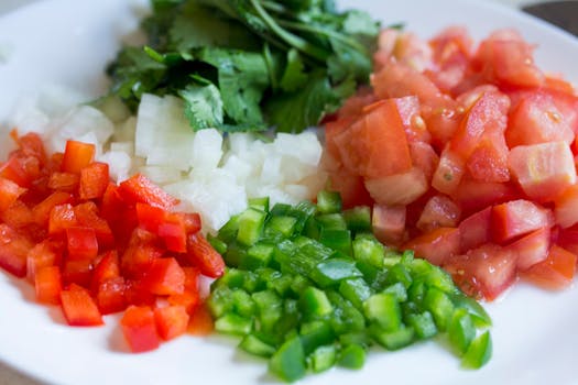 healthy meal prep with colorful ingredients