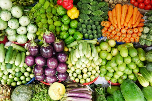 fresh produce from a local farmers market