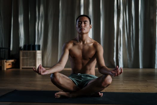 man doing yoga